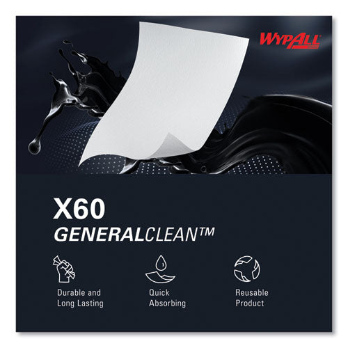 General Clean X60 Cloths, Pop-up Box, 8.34 X 16.8, White, 118/box