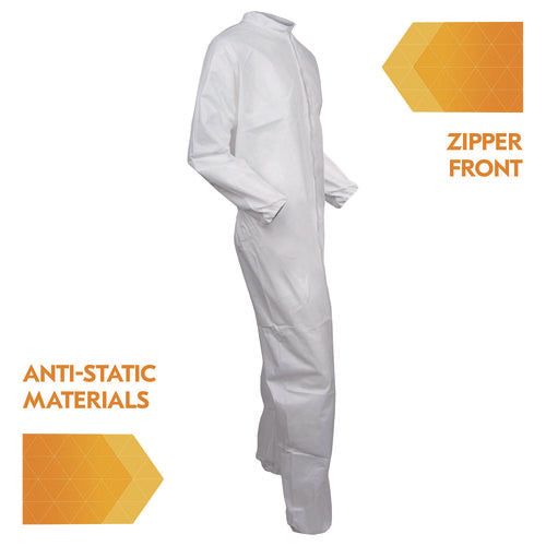 A40 Zipper Front Liquid And Particle Protection Coveralls, 3x-large, White, 25/carton