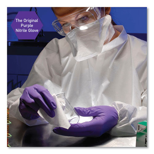 Purple Nitrile Exam Gloves, 242 Mm Length, Small, Purple, 100/box