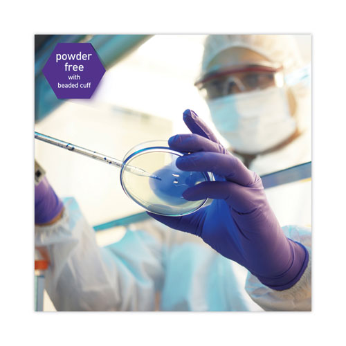 Purple Nitrile Exam Gloves, 242 Mm Length, Large, Purple, 100/box