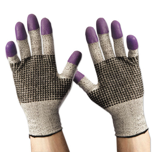 G60 Purple Nitrile Cut Resistant Glove, 220mm Length, Small/size 7, Blue/white, Pair