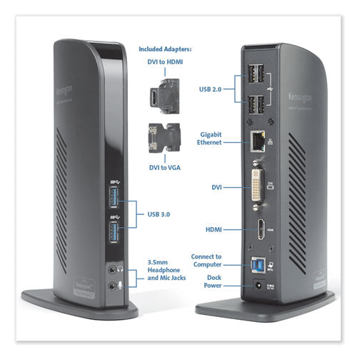 Usb 3.0 Docking Station With Dvi/hdmi/vga Video, 1 Dvi And 1 Hdmi Out