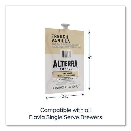 Alterra French Vanilla Coffee Freshpack, French Vanilla, 0.23 Oz Pouch, 100/carton