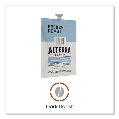 Alterra French Roast Coffee Freshpack, French Roast, 0.32 Oz Pouch, 100/carton