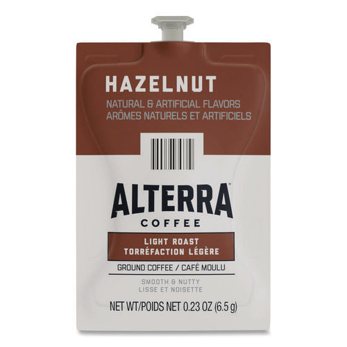 Alterra Hazelnut Coffee Freshpack, Hazelnut, 0.23 Oz Pouch, 100/carton