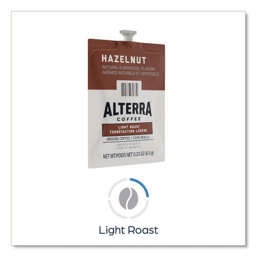 Alterra Hazelnut Coffee Freshpack, Hazelnut, 0.23 Oz Pouch, 100/carton