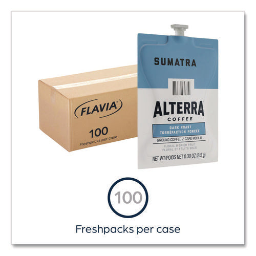 Alterra Sumatra Coffee Freshpack, Sumatra, 0.3 Oz Pouch, 100/carton