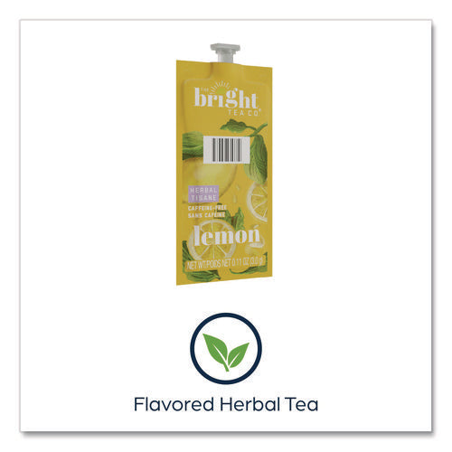 The Bright Tea Co. Lemon Herbal Tea Freshpack, Lemon, 0.11 Oz Pouch, 100/carton