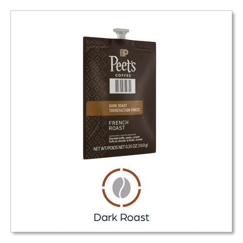 Peet's French Roast Coffee Freshpack, French Roast, 0.35 Oz Pouch, 76/carton