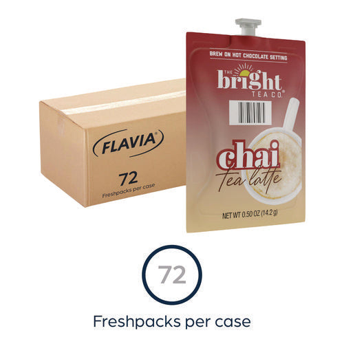 The Bright Tea Co. Chai Tea Latte Freshpack, Chai Latte, 0.5 Oz Pouch, 72/carton