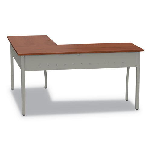 Trento Line L-shaped Desk, 59.13" X 59.13" X 29.5", Cherry