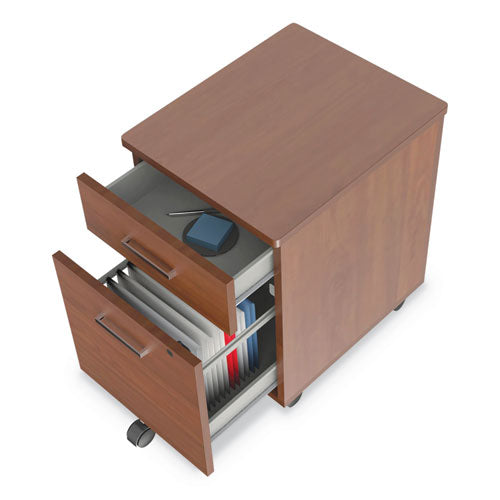 Trento Line Mobile Pedestal File, Left Or Right, 2-drawers: Box/file, Legal/letter, Cherry, 16.5" X 19.75" X 23.63"