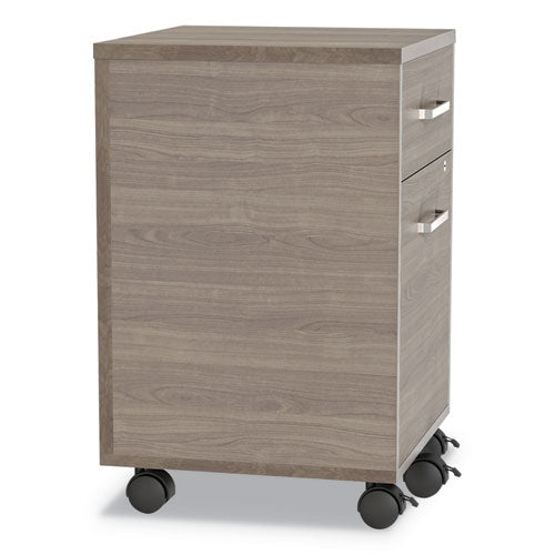 Urban Mobile File Pedestal, Left Or Right, 2-drawers: Box/file, Legal/a4, Natural Walnut, 16" X 15.25" X 23.75"