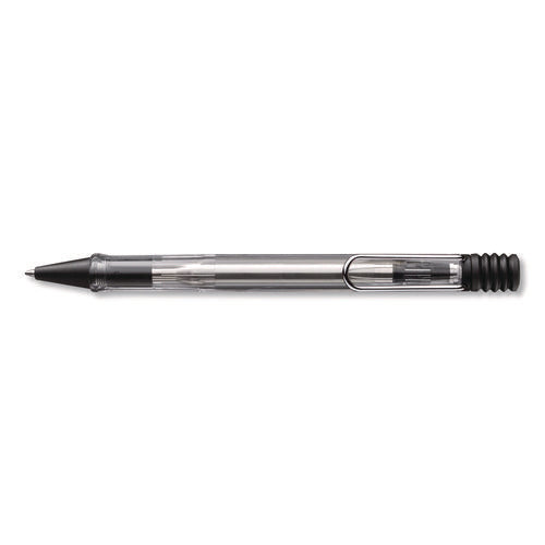 Vista Ballpoint Pen, Retractable, Medium, Black Ink, Clear/black Barrel