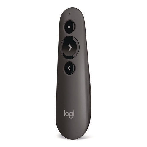 R500 Laser Presentation Remote, Class 1, Projects 65 Ft, Gray