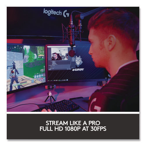 C922 Pro Stream Webcam, 1920 Pixels X 1080 Pixels, 3 Mpixels, Black