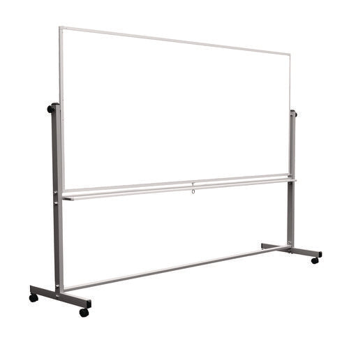 Mobile Magnetic Whiteboard, 96" X 40", White Surface, Silver Aluminum Frame