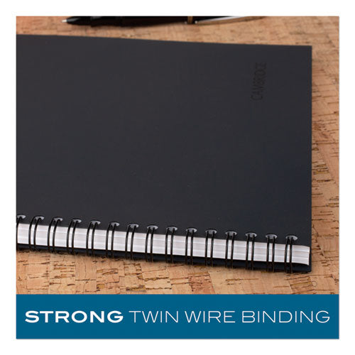 Wirebound Business Notebook, 1-subject, Wide/legal Rule, Black Linen Cover, (80) 11 X 8.5 Sheets