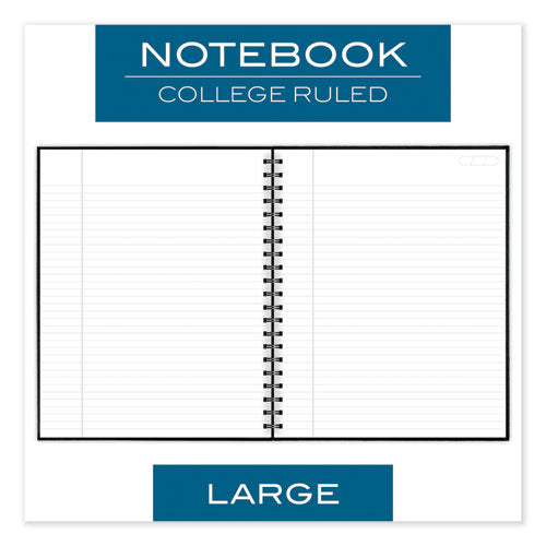 Hardbound Notebook With Pocket, 1-subject, Wide/legal Rule, Black Cover, (96) 11 X 8.5 Sheets