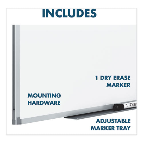 Dry Erase Board With Aluminum Frame, 36" X 24", White Surface, Satin Aluminum Frame