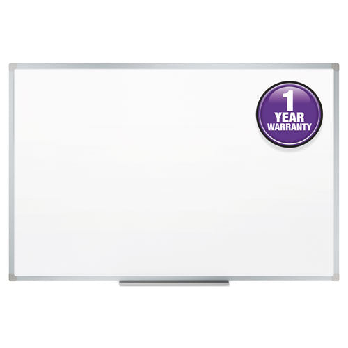 Dry Erase Board With Aluminum Frame, 36" X 24", White Surface, Satin Aluminum Frame