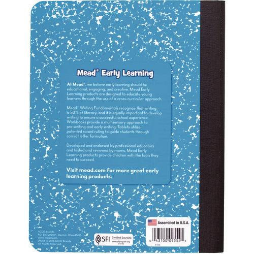 Primary Journal Half Page Ruled, Blue Marble Cover, Primary Rule, (100) 9.75 X 7.5 Sheets