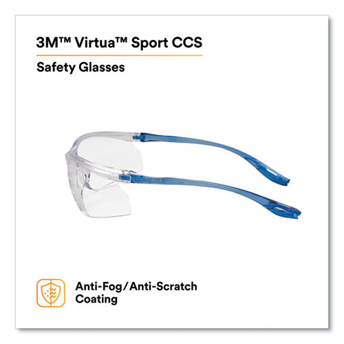 Virtua Sport Ccs Protective Eyewear, Blue Plastic Frame, Clear Polycarbonate Lens