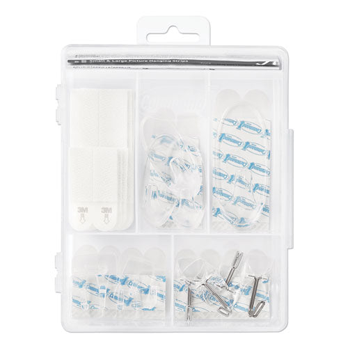 Clear Hooks And Strips, Assorted Sizes, Plastic, 0.05 Lb; 2 Lb; 4-16 Lb Capacities, 16 Picture Strips/15 Hooks/22 Strips/pack