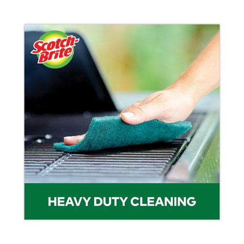 Heavy-duty Scour Pad, 3.8 X 6, Green, 10/carton