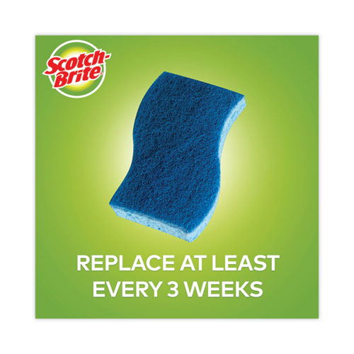 Non-scratch Multi-purpose Scrub Sponge, 4.4 X 2.6, 0.8" Thick, Blue, 6/pack