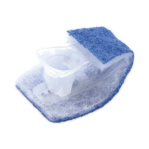 Toilet Scrubber Starter Kit, 1 Handle And 5 Scrubbers, White/blue