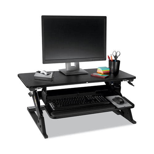 Precision Standing Desk, 35.4" X 22.2" X 6.2" To 20", Black