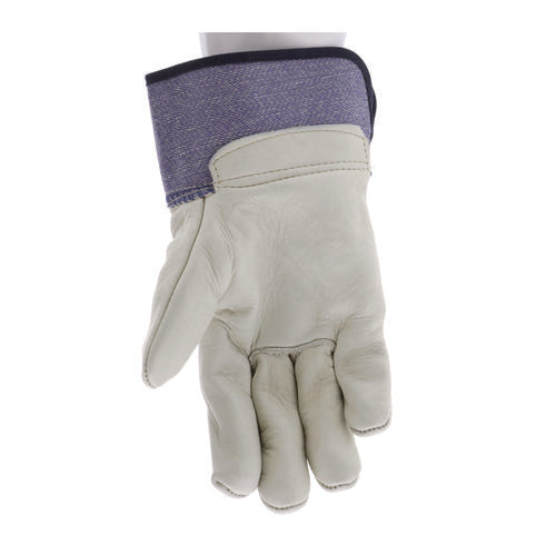 Mustang Leather Palm Gloves, Blue/cream, X-large, Dozen