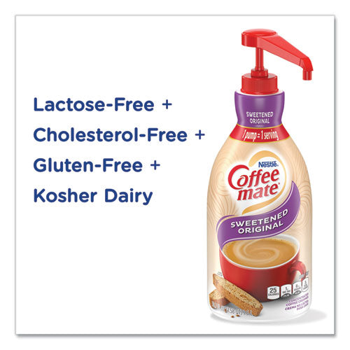 Liquid Coffee Creamer, Sweetened Original, 1.5 L Pump Bottle, 2/carton