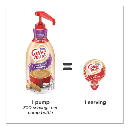 Liquid Coffee Creamer, Sweetened Original, 1.5 L Pump Bottle, 2/carton