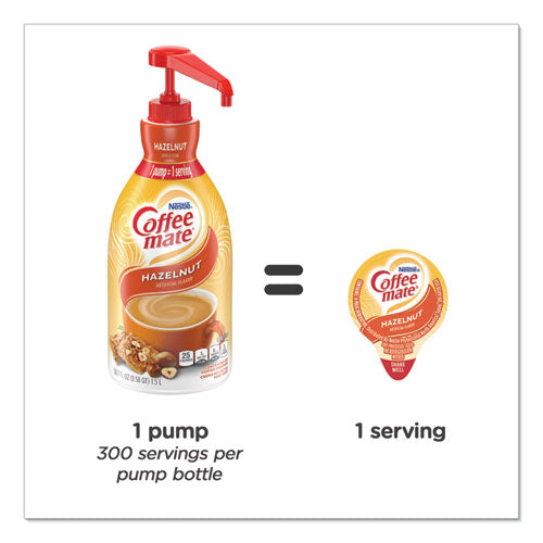 Liquid Coffee Creamer, Hazelnut, 1.5 L Pump Bottle, 2/carton