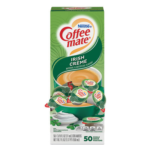 Liquid Coffee Creamer, Irish Creme, 0.38 Oz Mini Cups, 50/box, 4 Boxes/carton