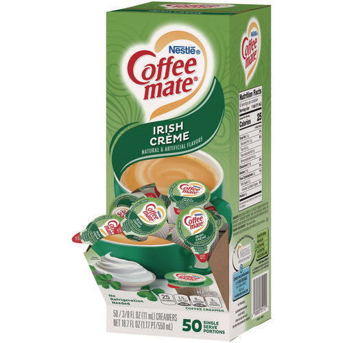 Liquid Coffee Creamer, Irish Creme, 0.38 Oz Mini Cups, 50/box