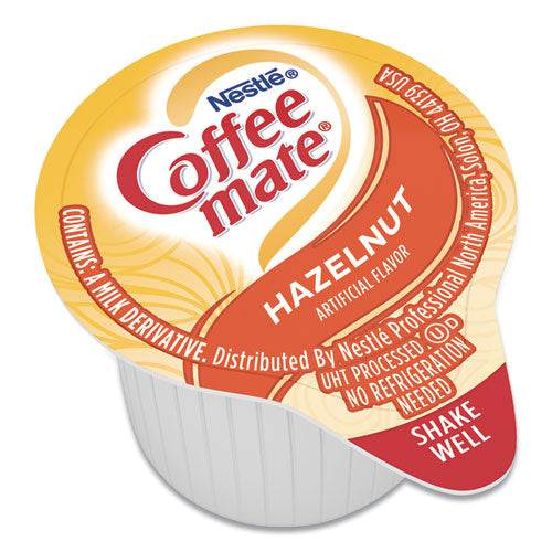 Liquid Coffee Creamer, Hazelnut, 0.38 Oz Mini Cups, 50/box, 4 Boxes/carton