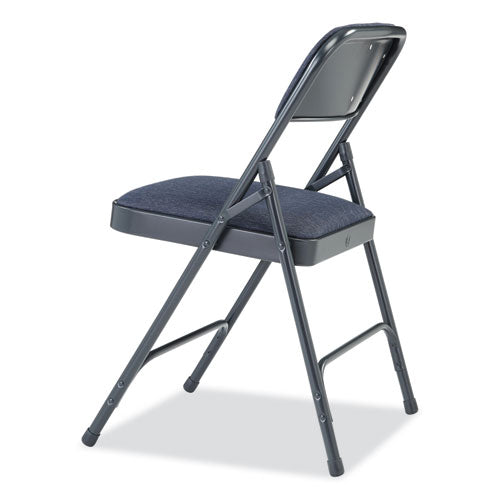 2200 Series Fabric Dual-hinge Folding Chair, Supports 500 Lb, Royal Blue Sea, Royal Blue Back, Charcoal-blue Base, 4/carton