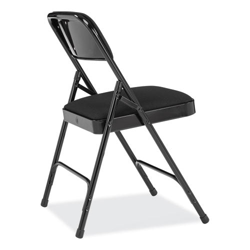 2200 Series Fabric Dual-hinge Folding Chair, Supports 500 Lb, Midnight Black Seat/back, Black Base, 4/carton