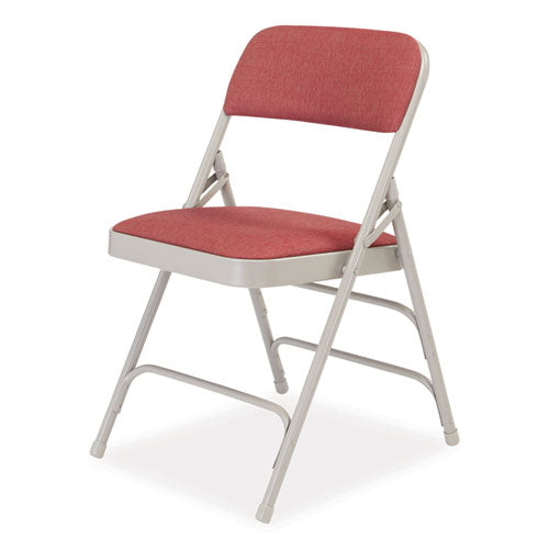 2300 Series Fabric Upholstered Tri-brace Folding Chair, Supports 500 Lb, Cabernet Seat, Cabernet Back, Gray Base, 4/carton