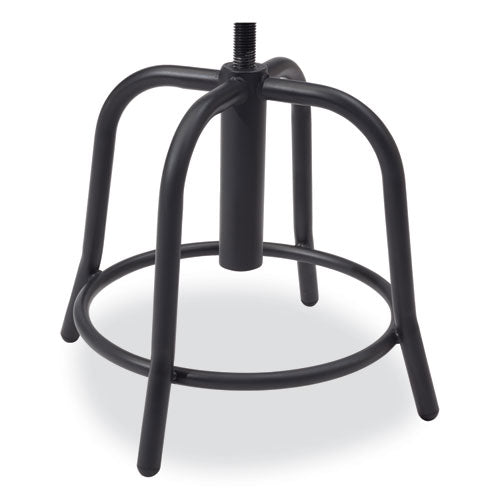 6800 Series Height Adjustable Metal Seat Swivel Stool, Supports Up To 300 Lb, 18" To 24" Seat Height, Black Seat/base