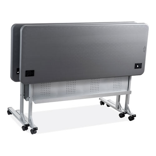 Flip-n-store Training Table, Rectangular, 24 X 60 X 29.5, Charcoal Gray