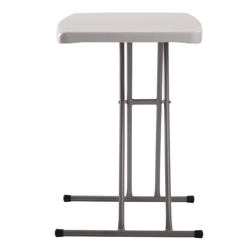 Height Adjustable Personal Folding Table, Rectangular, 20 X 30 X 27.87, Speckled Gray Top, Gray Base/legs