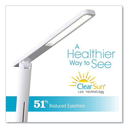 Wellness Series Slimline Led Desk Lamp, 5" To 20.25" High, White