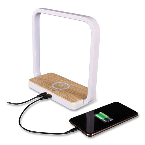 Wireless Charging Station With Night Light, Usb, White