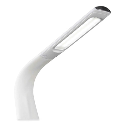 Wellness Series Sanitizing Thrive Led Desk Lamp With Clock, 10" To 18.75", White