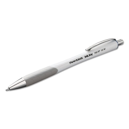 Inkjoy 700 Rt Ballpoint Pen, Retractable, Medium 1 Mm, Blue Ink, White/gray Barrel, Dozen