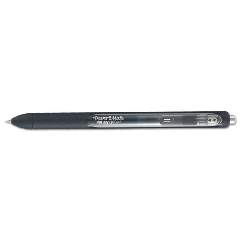 Inkjoy Gel Pen, Retractable, Fine 0.5 Mm, Black Ink, Black Barrel, Dozen